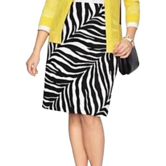 Talbots Dresses & Skirts - Talbots Black & White Zebra Print Pencil Skirt - Size 8